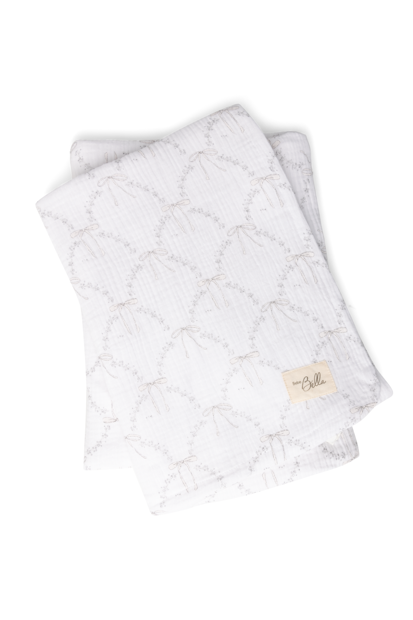 Bow Print Swaddle White One Size