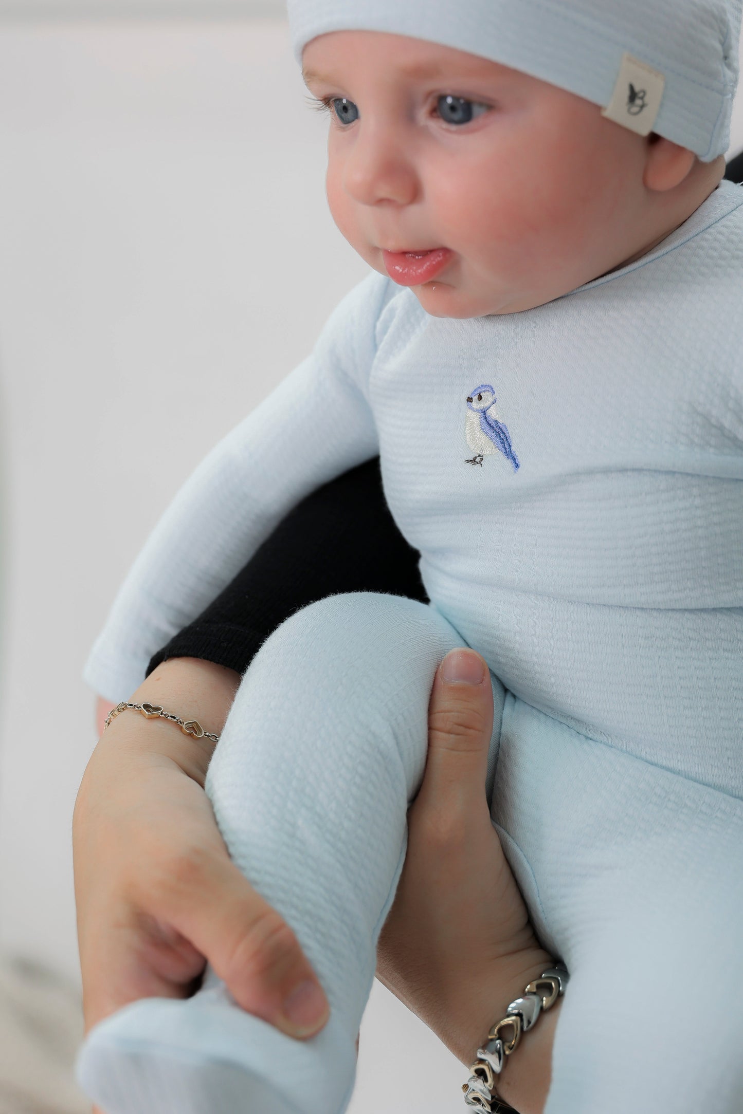 Checkered Bird Applique Onesie