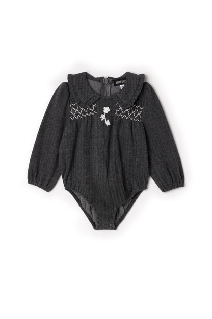 Herringbone Stretch Bubble Black