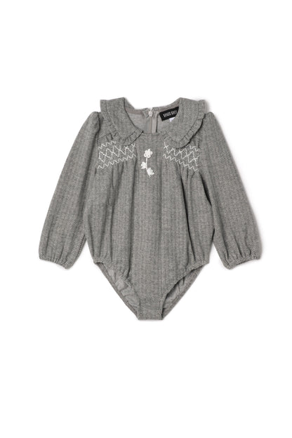 Herringbone Stretch Bubble Grey