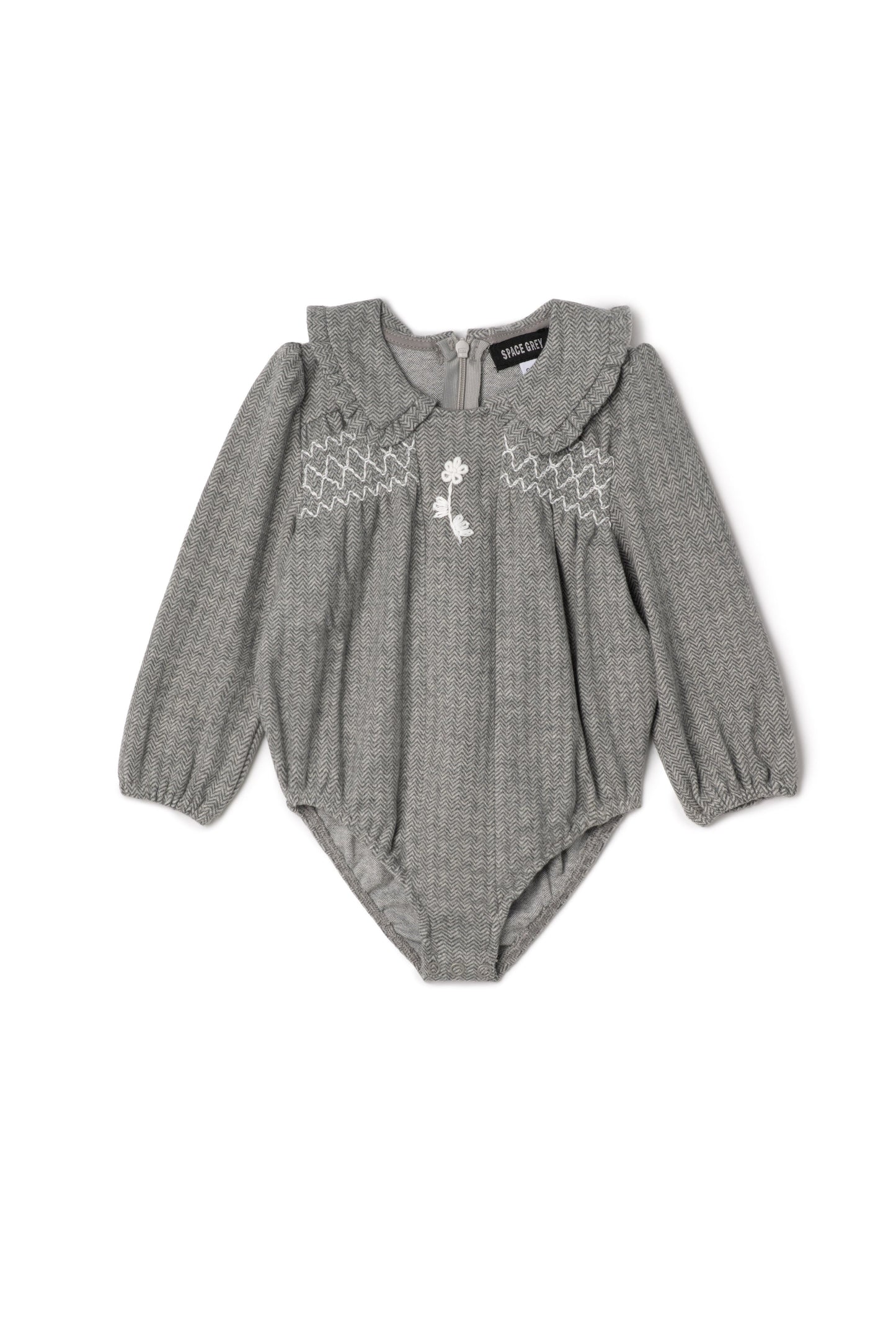 Herringbone Stretch Bubble Grey