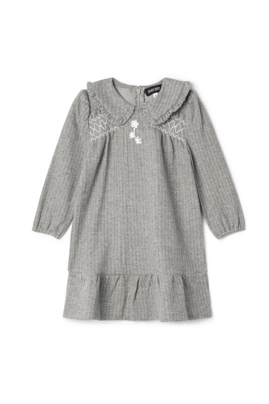 Herringbone Stretch Dress Grey