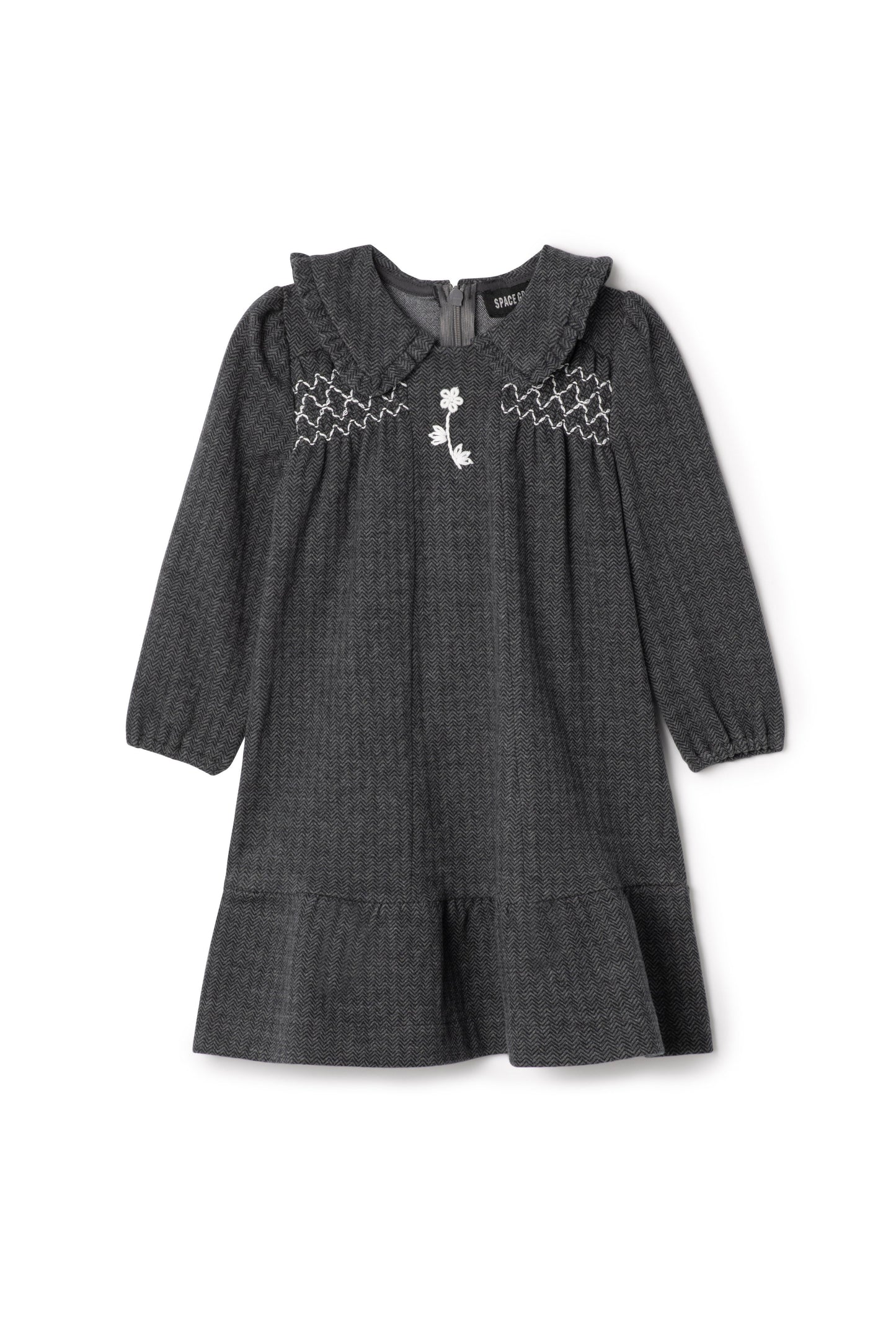 Herringbone Stretch Dress Black