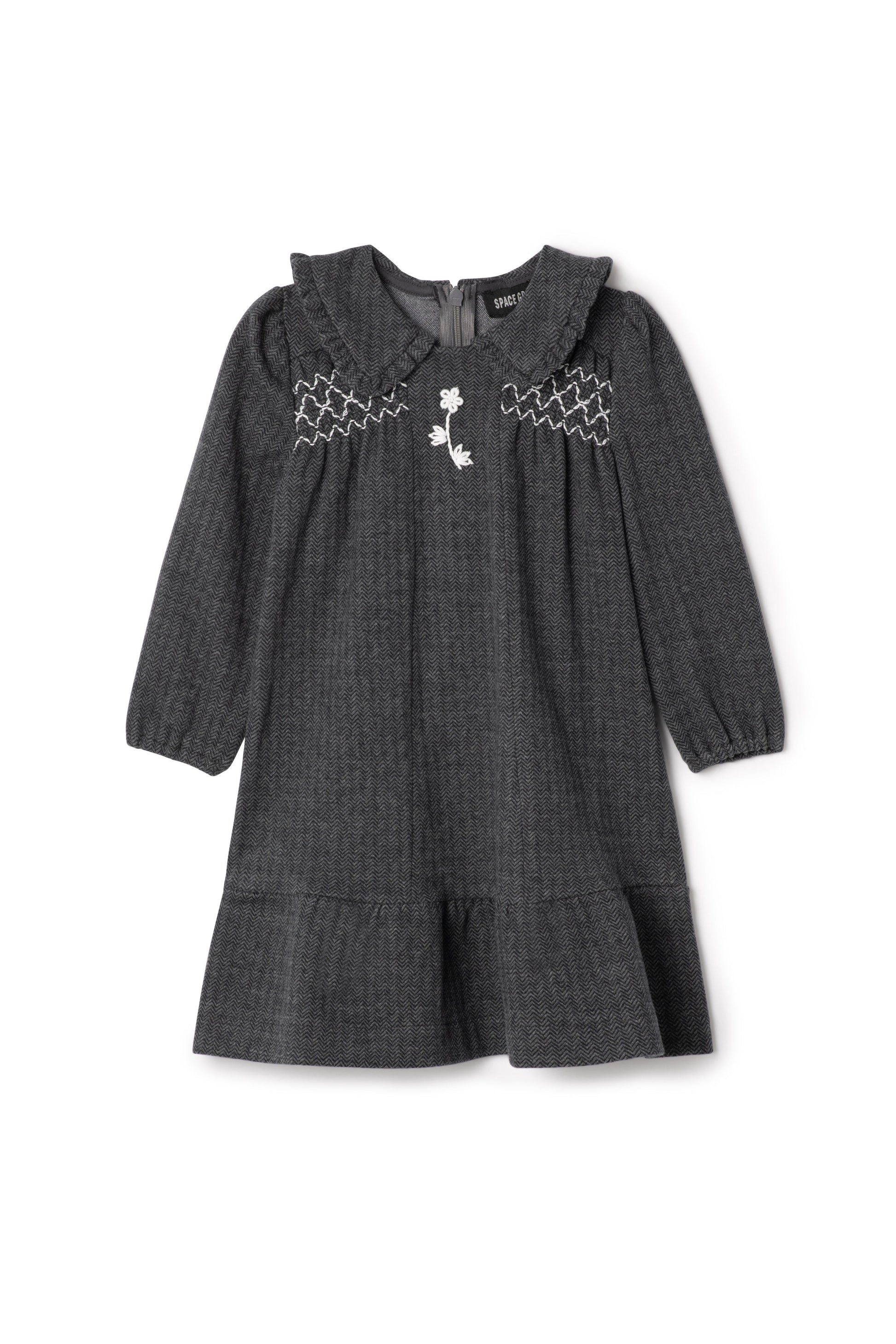 Herringbone Stretch Dress Black