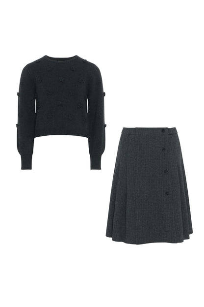 Herringbone Stretch Set Black