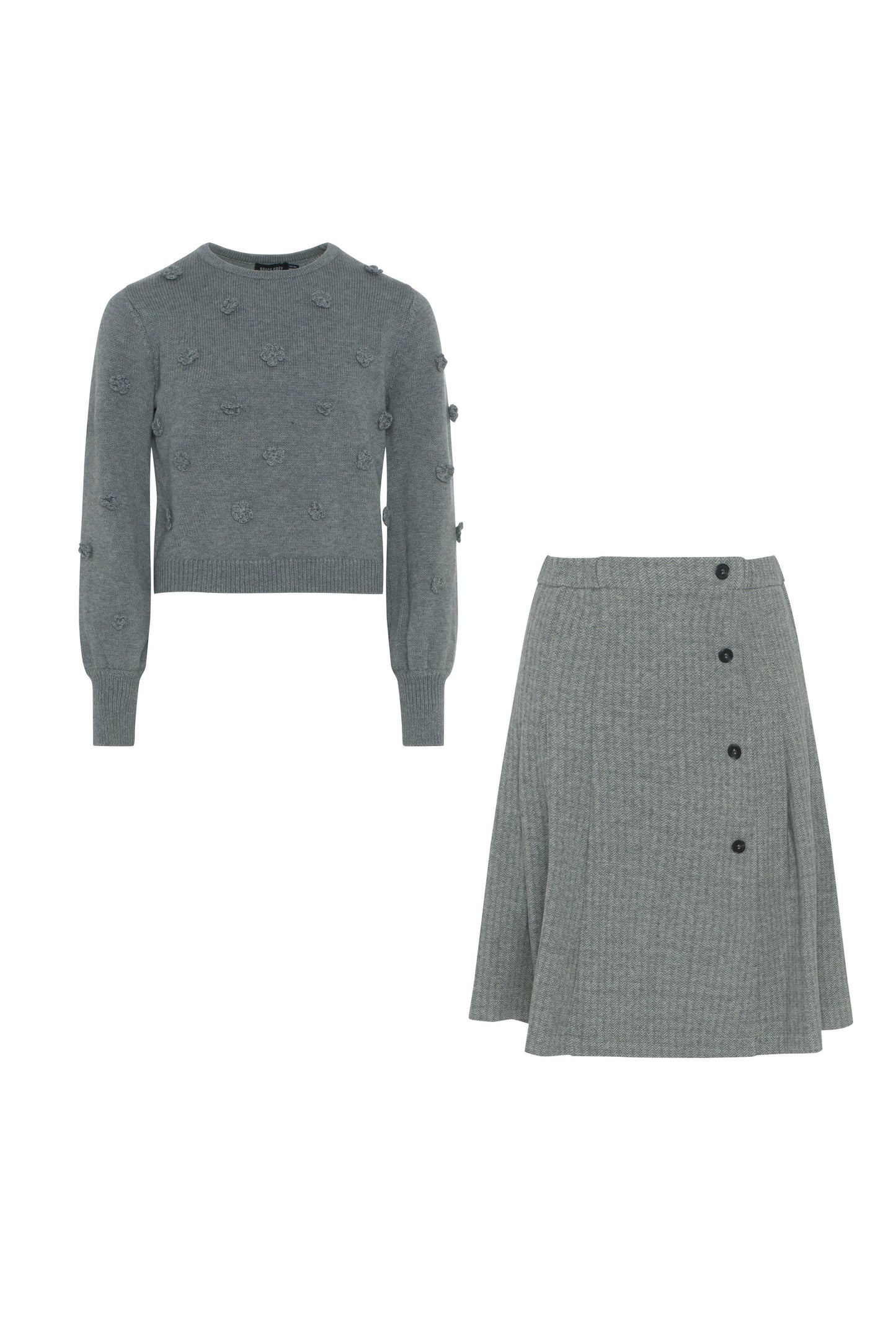 Herringbone Stretch Set Grey