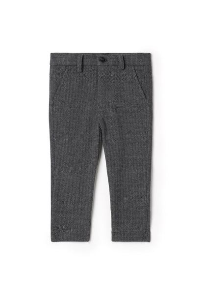 Herringbone Stretch Pants Black