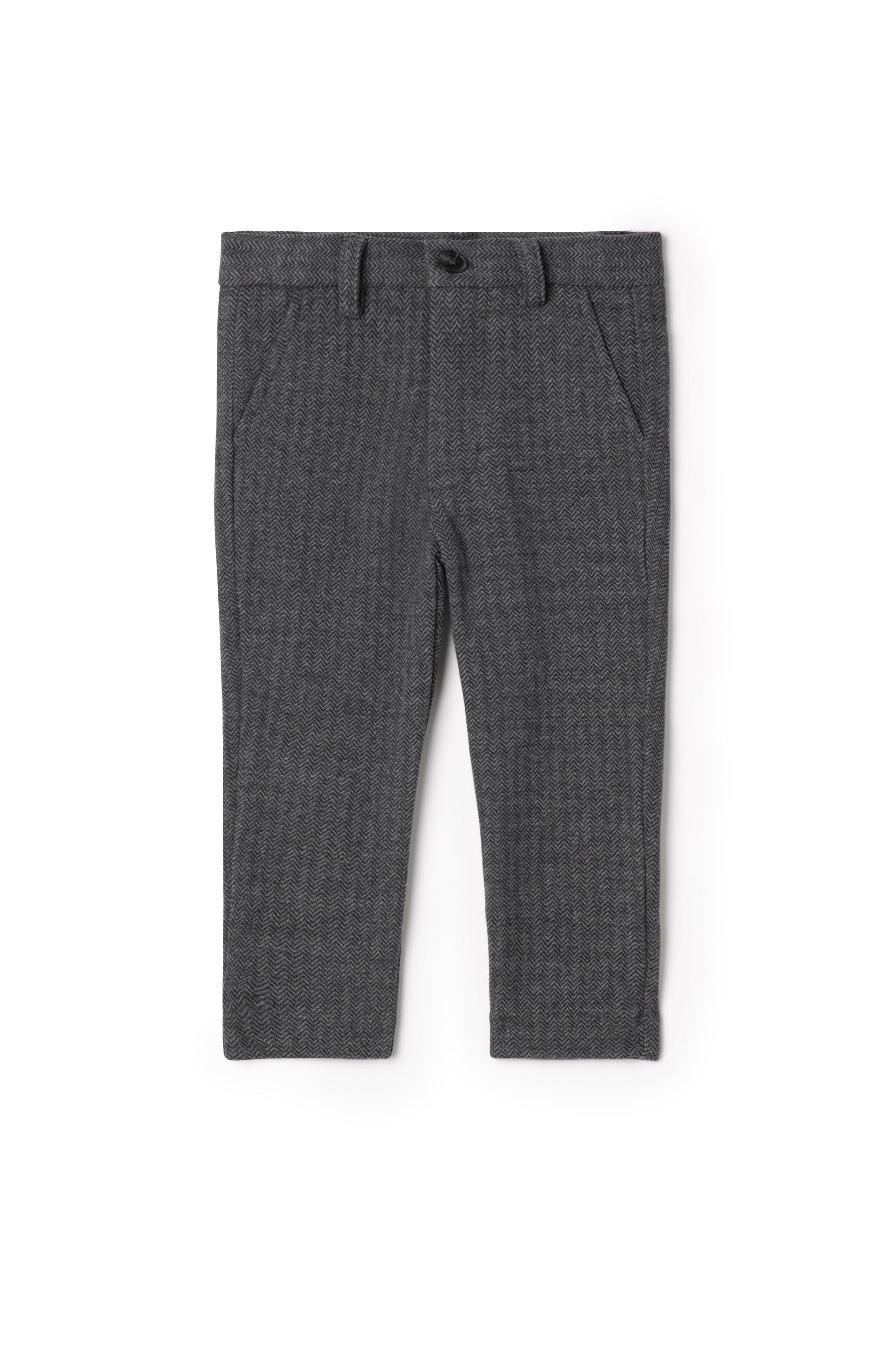 Herringbone Stretch Pants Black