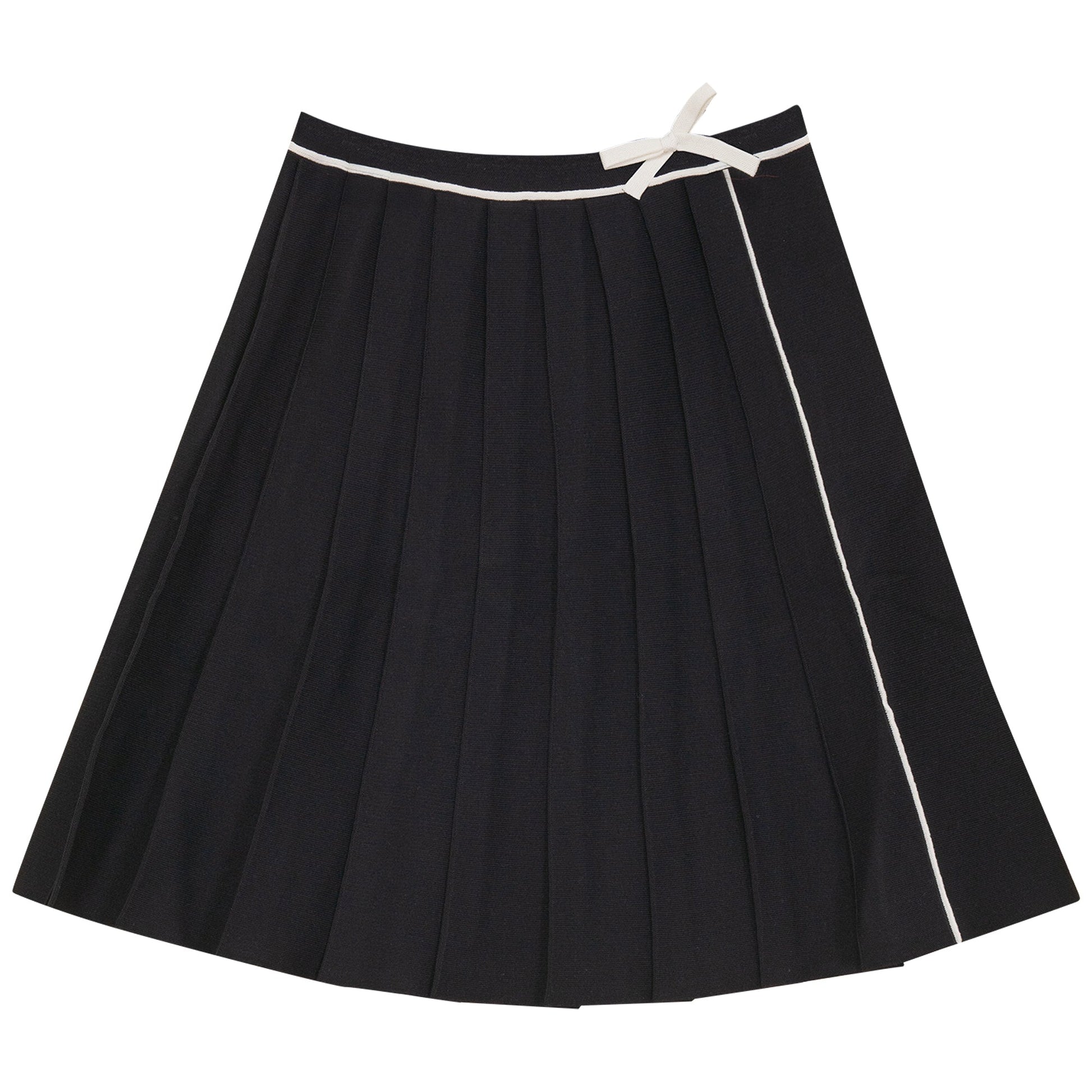Pleated Knit Skirt Black
