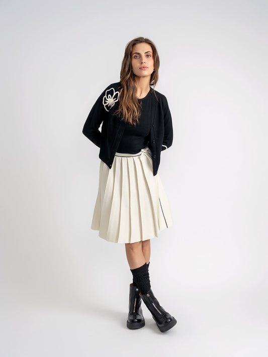 Pleated Knit Skirt