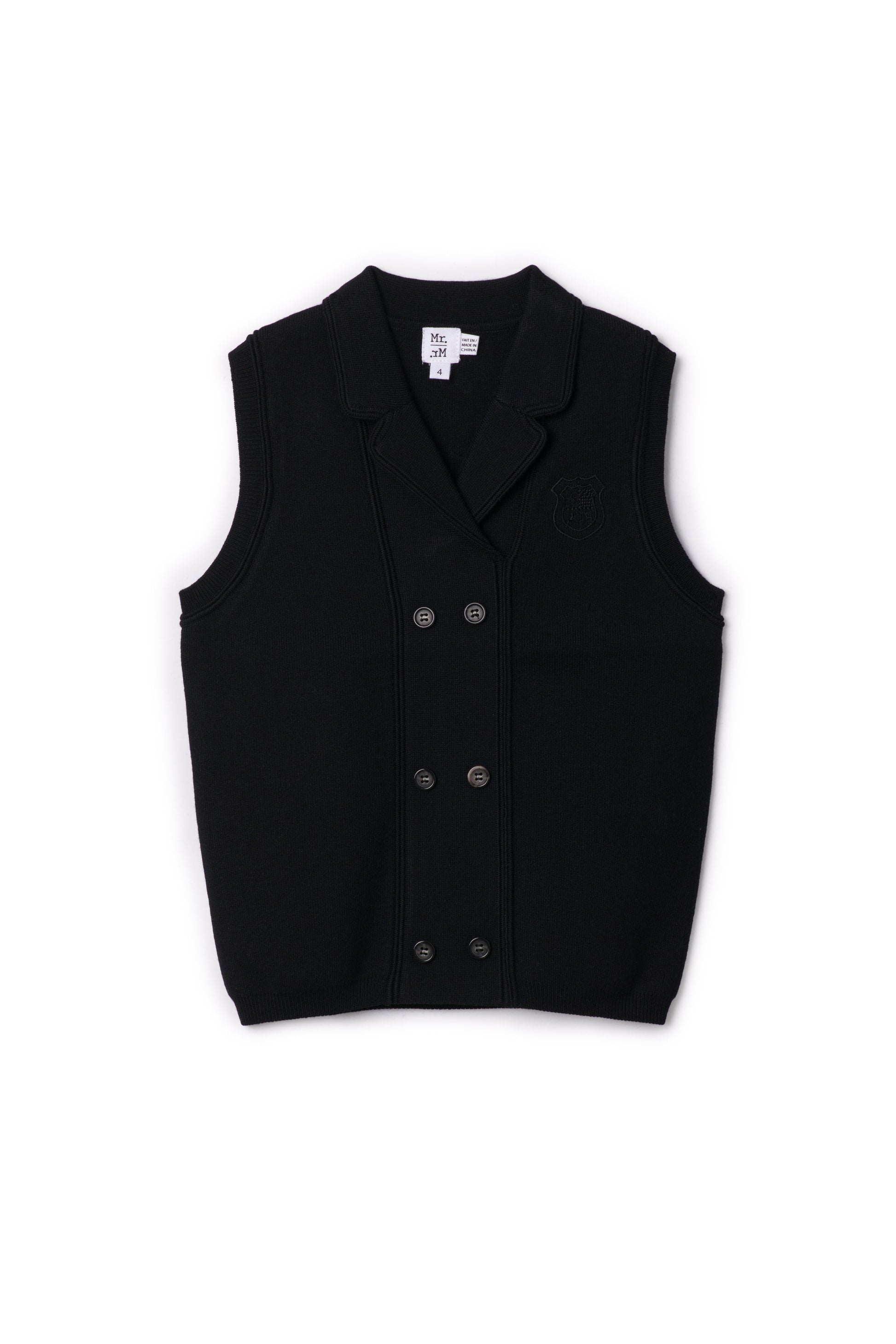 Double Breasted Vest Black