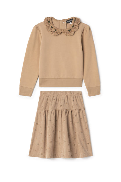 Corduroy Skirt Set Dusty Pink