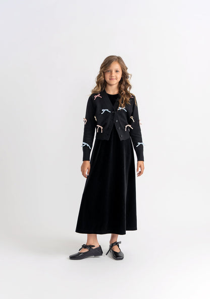 Velour Jumper Robe Cardigan Set