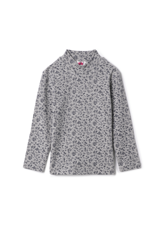 Floral Printed Mock Neck Top