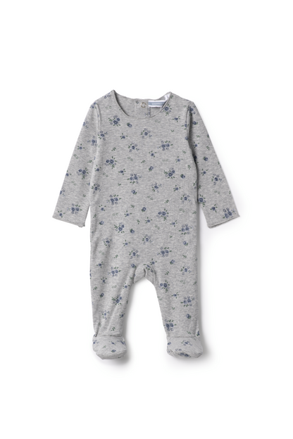 Floral Print Onesie Grey Mix