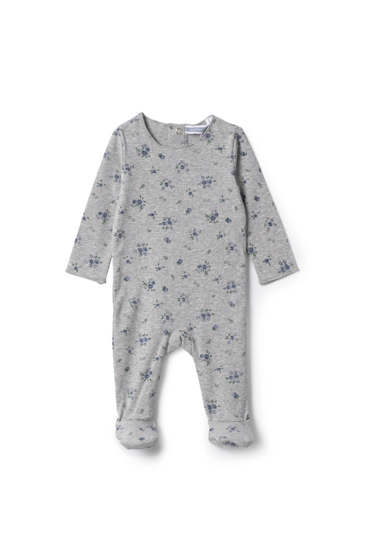 Floral Print Onesie Grey Mix