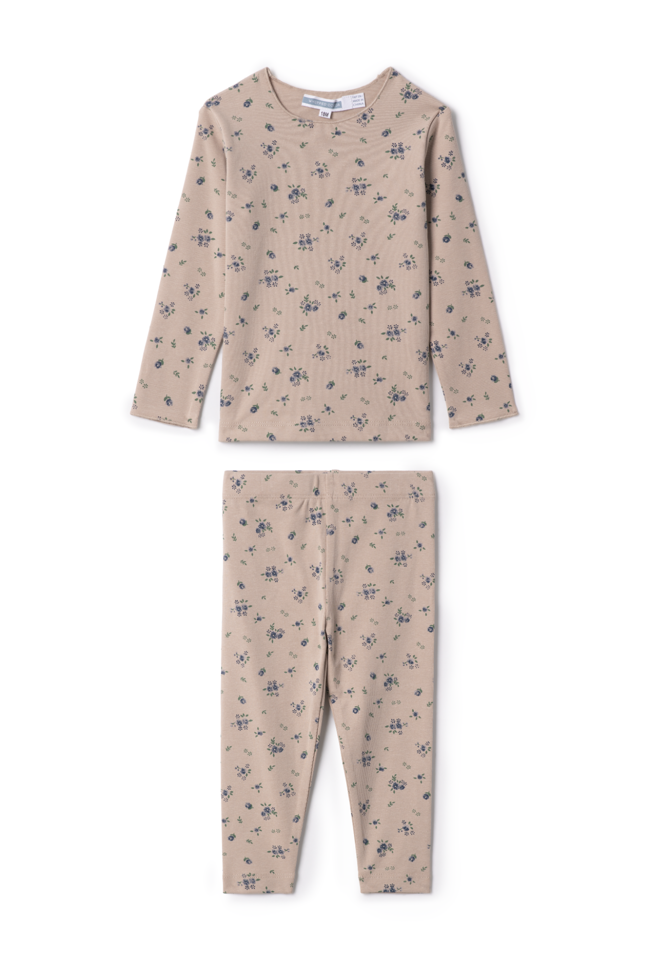 Floral Print Leggings Set Beige