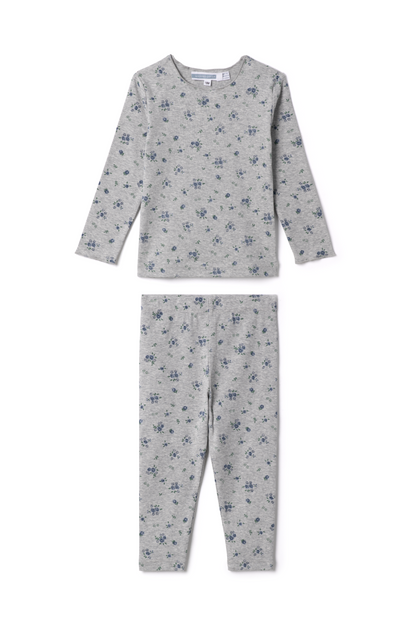 Floral Print Leggings Set Grey Mix