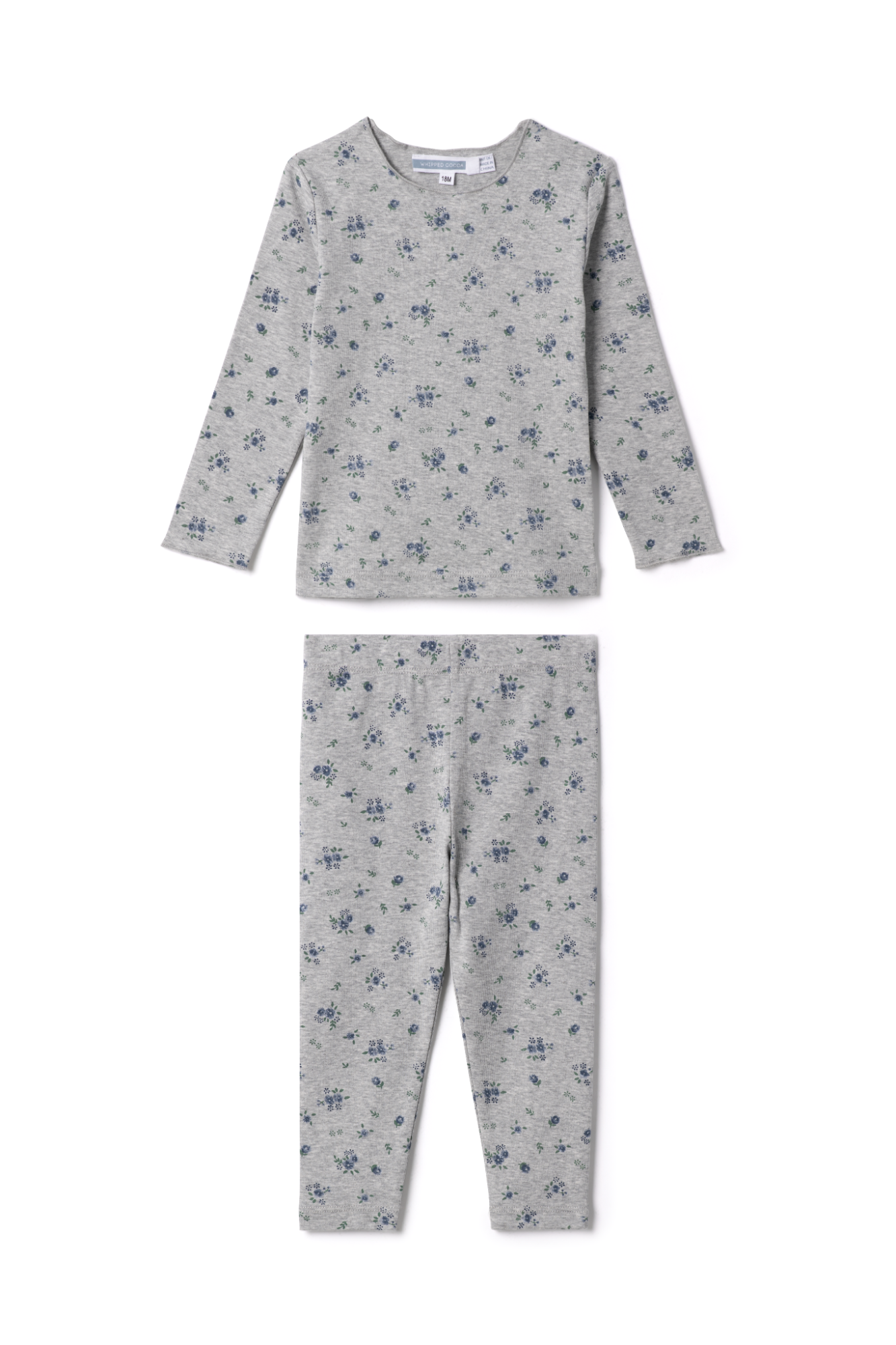 Floral Print Leggings Set Grey Mix