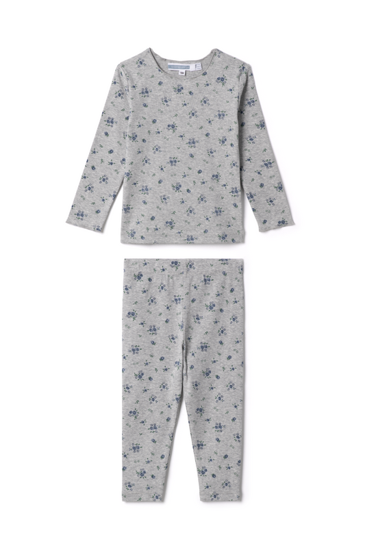 Floral Print Leggings Set Grey Mix