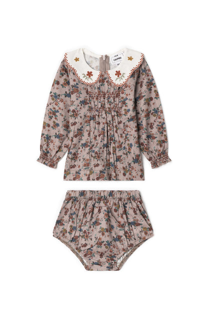 Woven Embroidered Set Beige