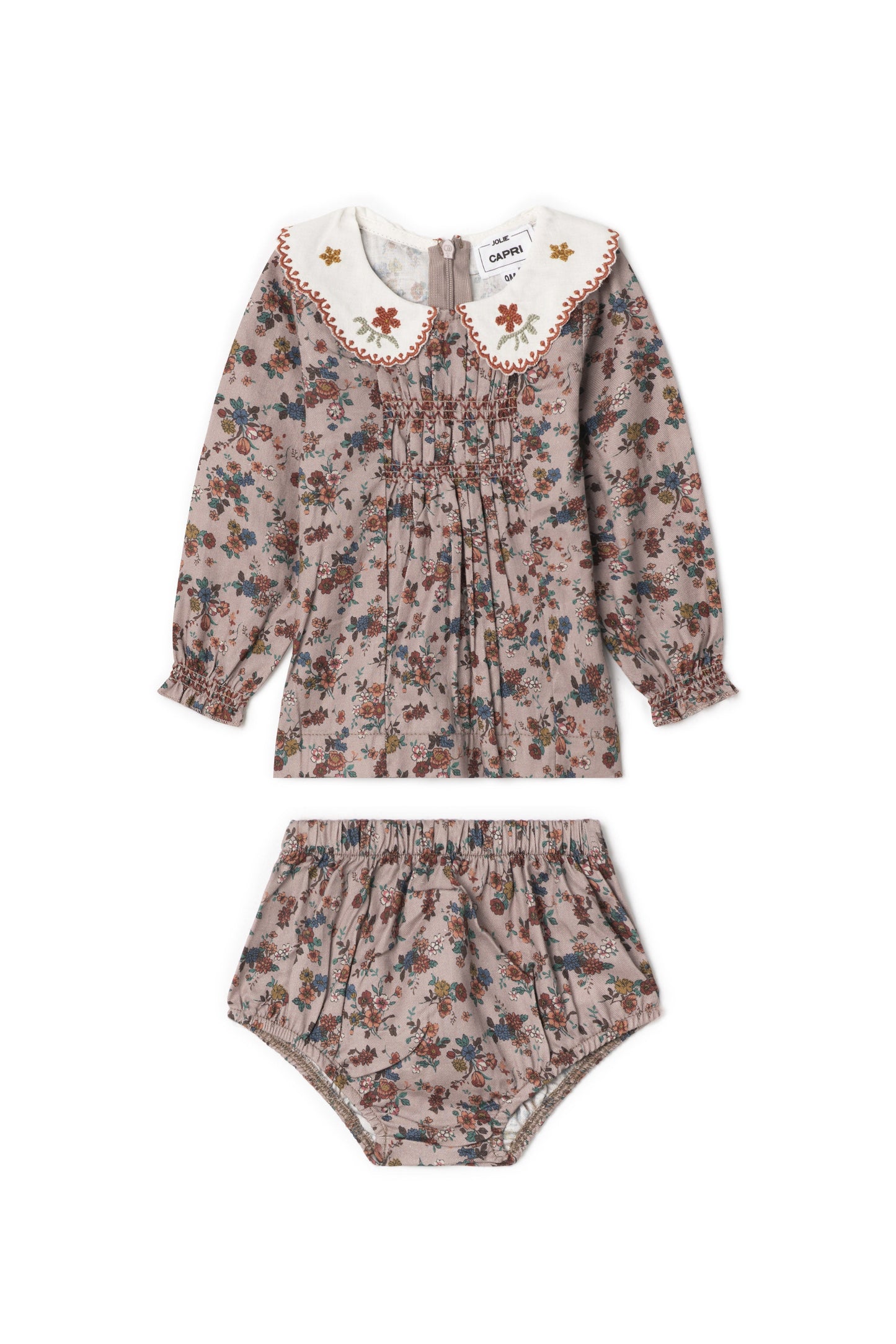 Woven Embroidered Set Beige