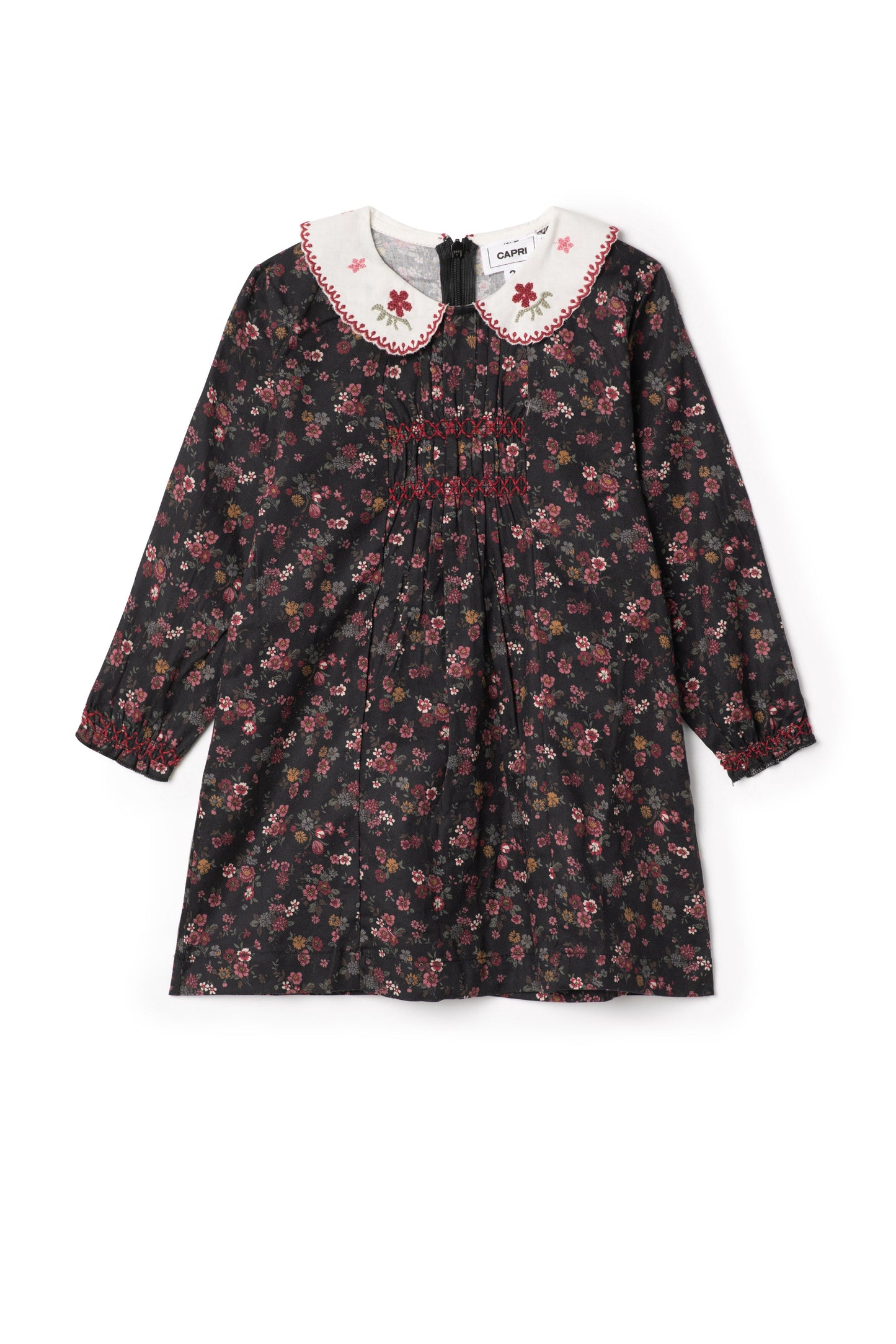 Woven Embroidered Dress Black