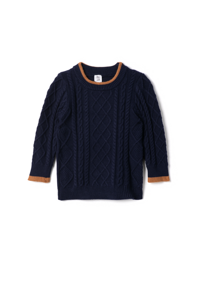 Cable Knit Sweater Navy