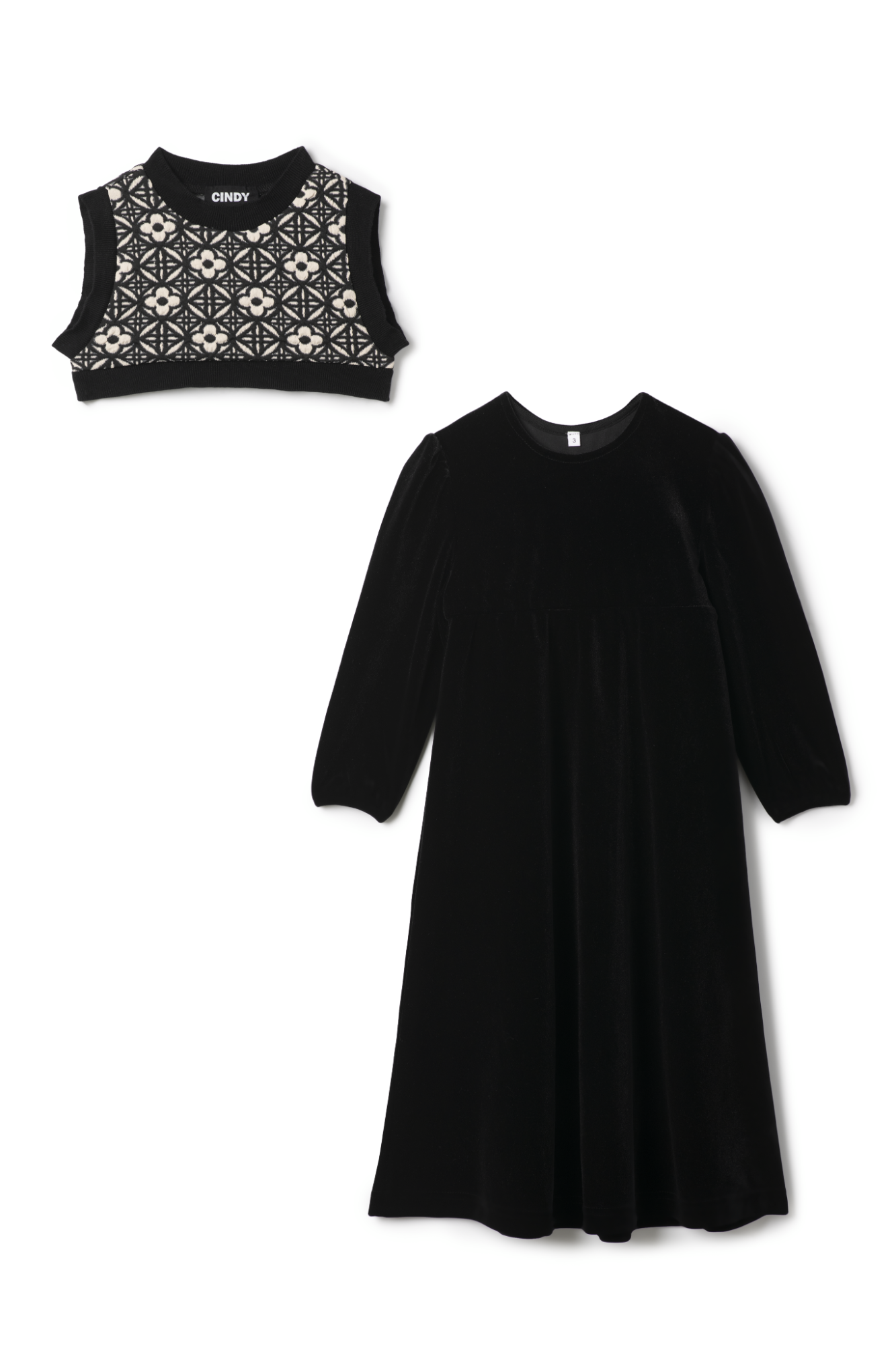 Velour Vest Robe Black