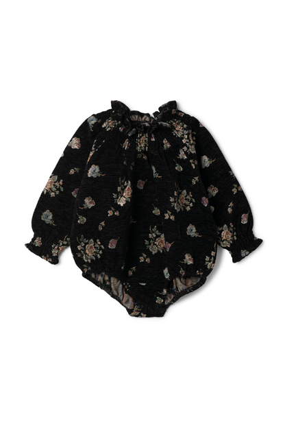 Floral Brocade Bubble Black