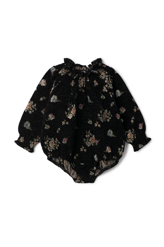 Floral Brocade Bubble Black