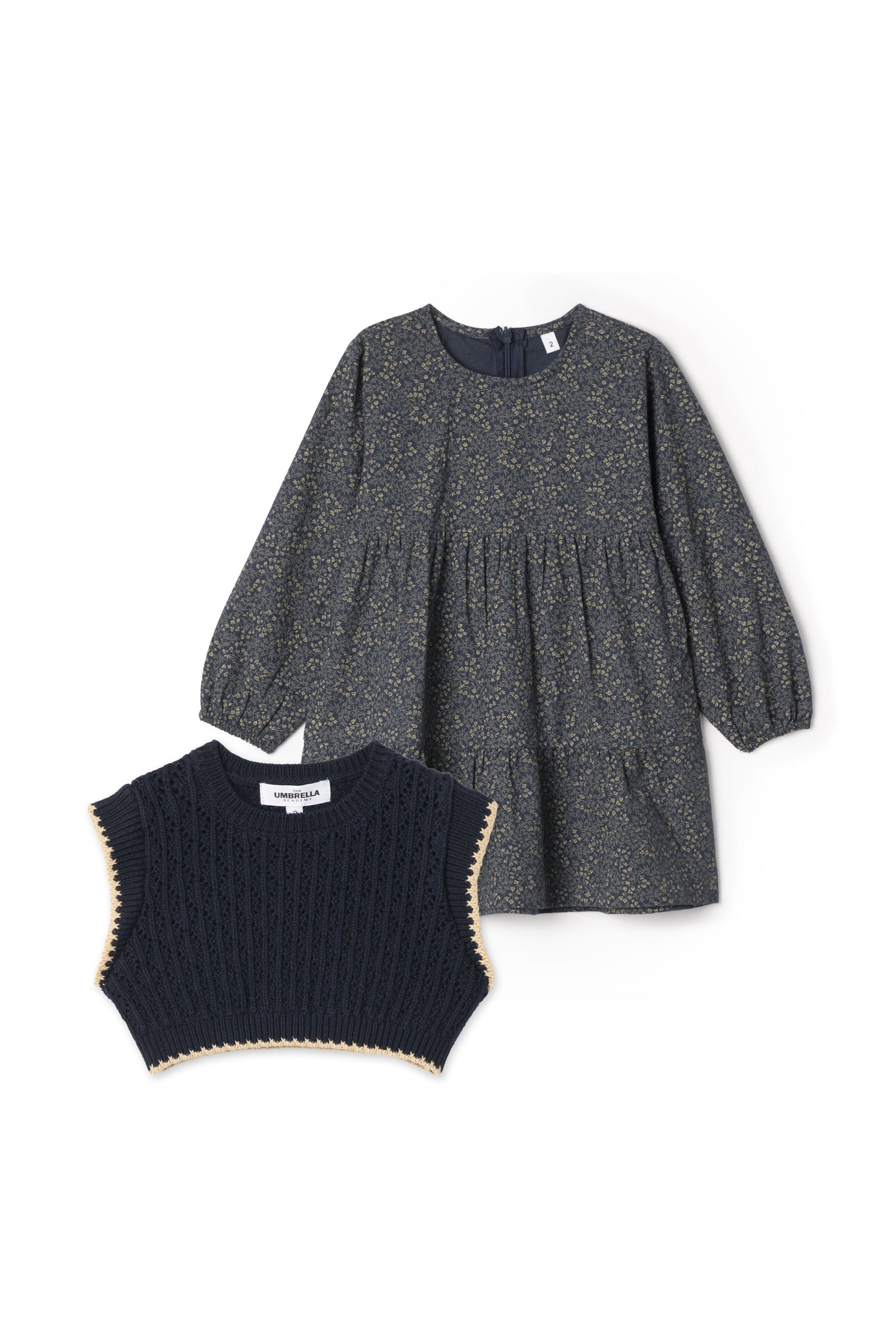 Woven Dress Vest Set Navy