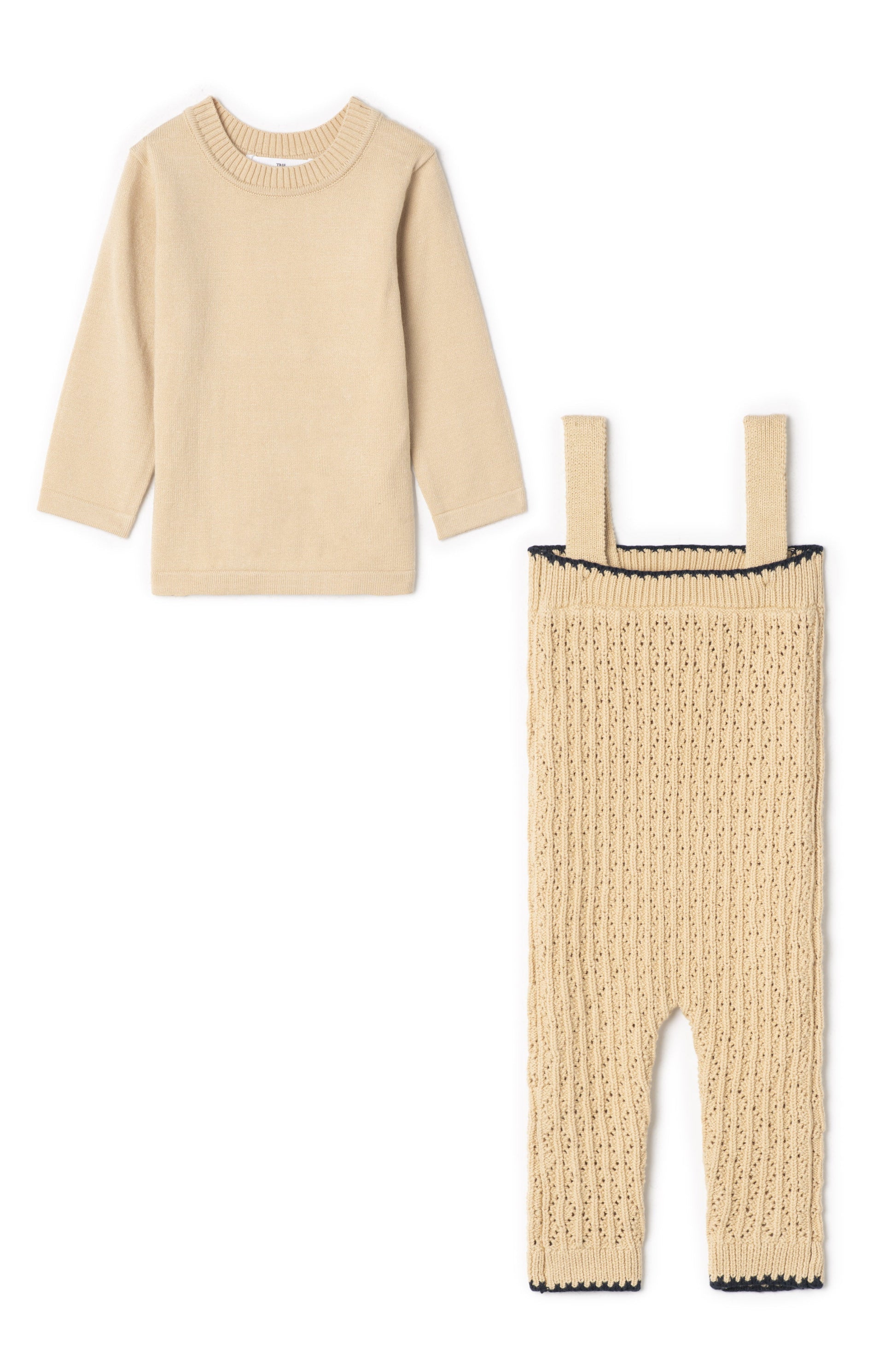 Knit Overall Set Beige