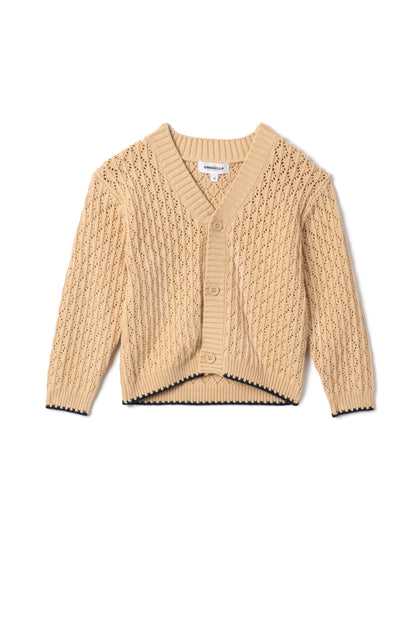 Textured Knit Cardigan Beige