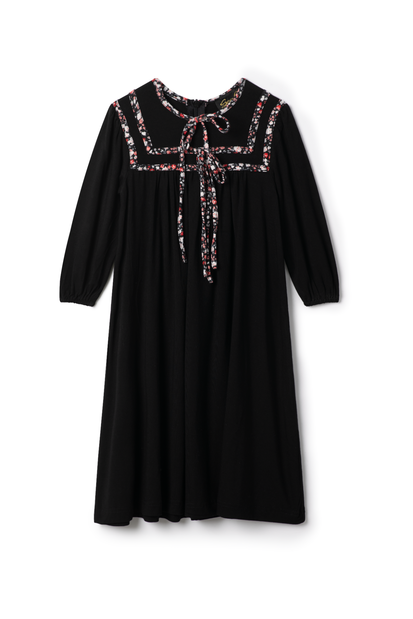 Floral Binding Robe Black