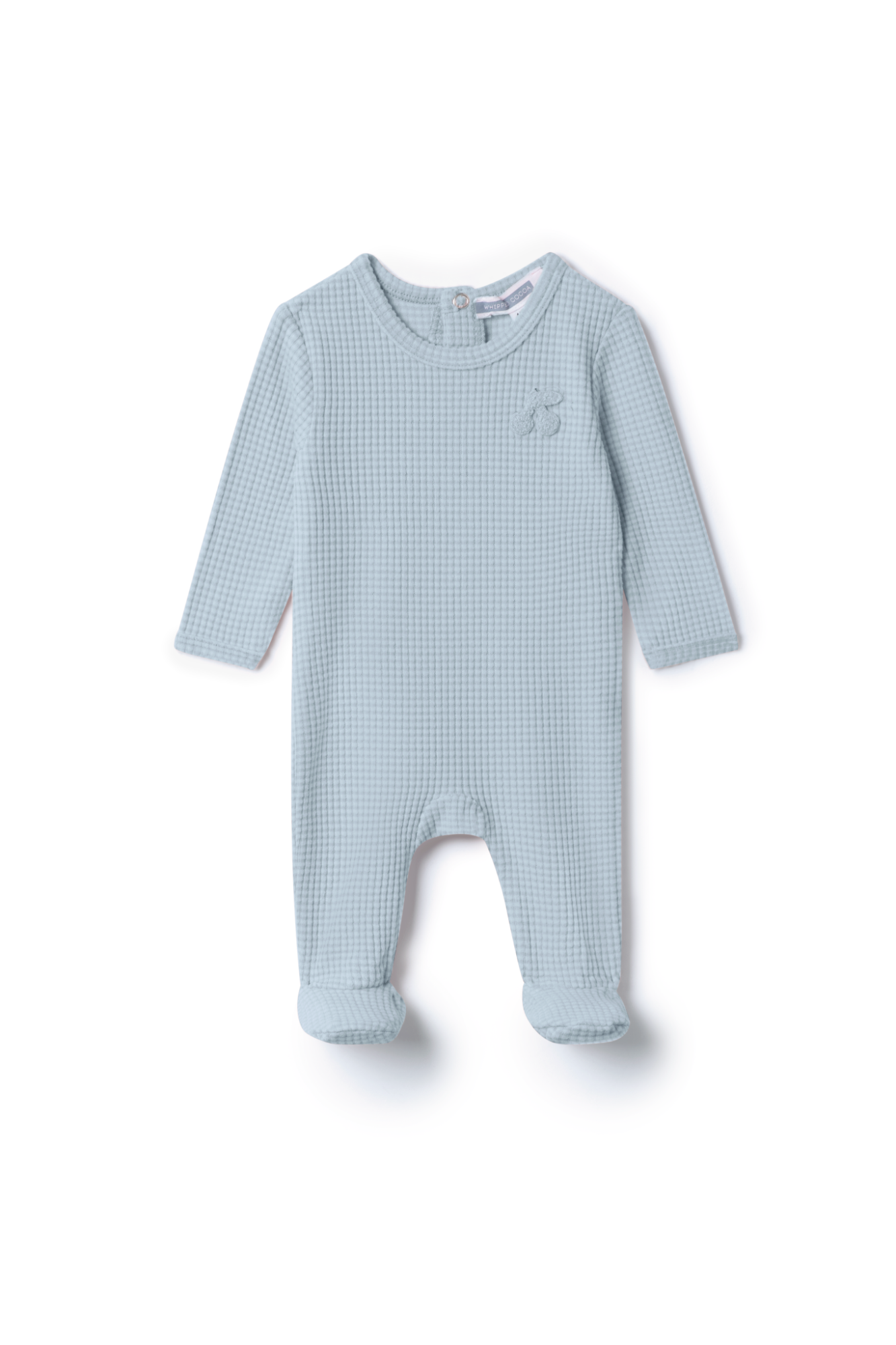 Stripped Hook Stitch Applique Onesie Blue
