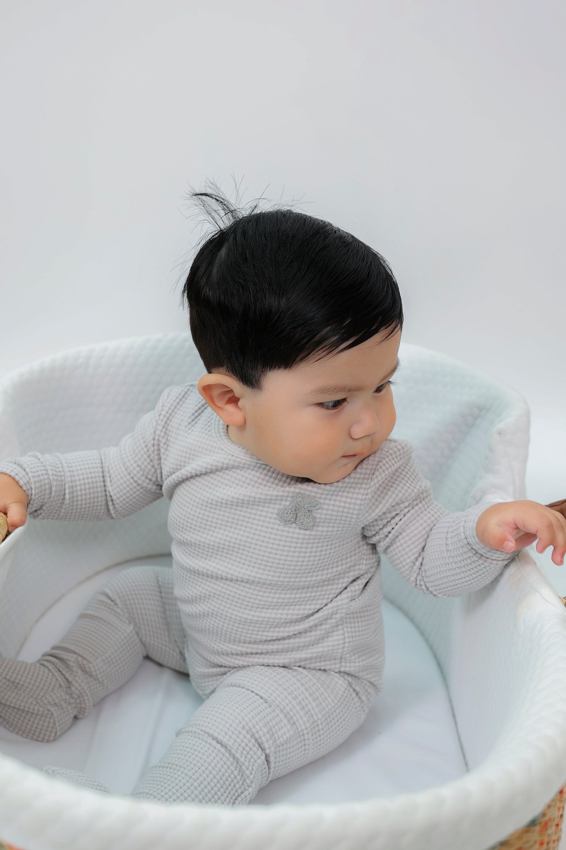 Stripped Hook Stitch Applique Onesie