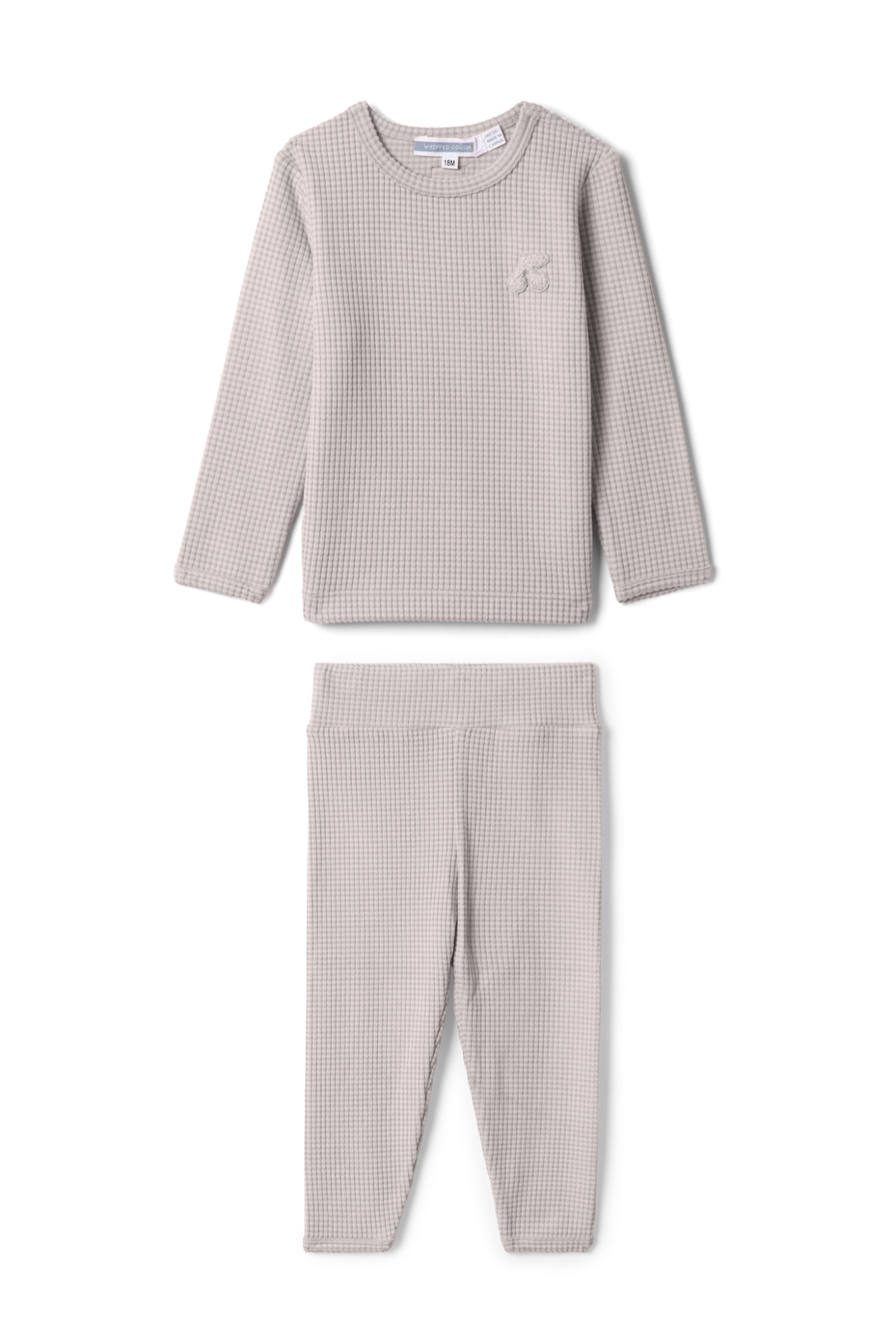 Stripped Cherry Applique Set Grey