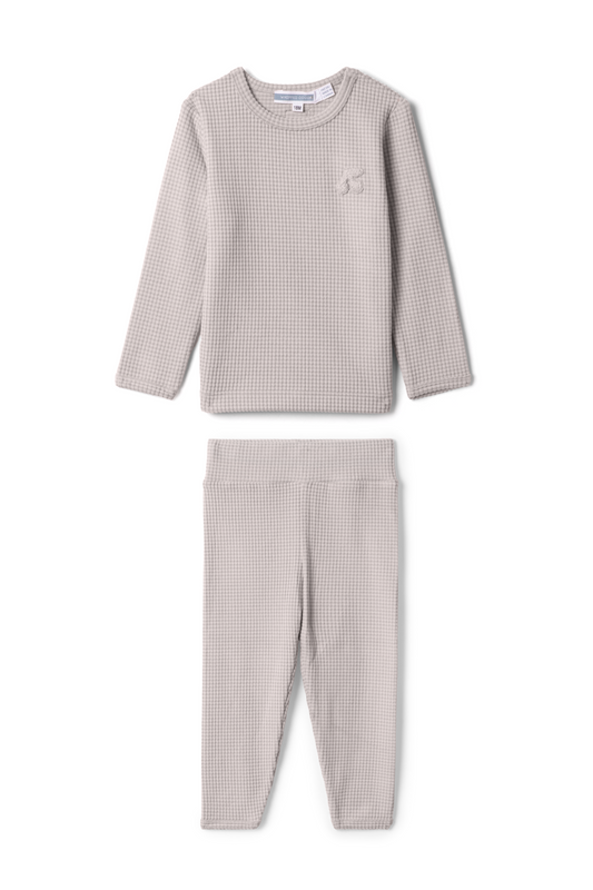 Stripped Cherry Applique Set Grey