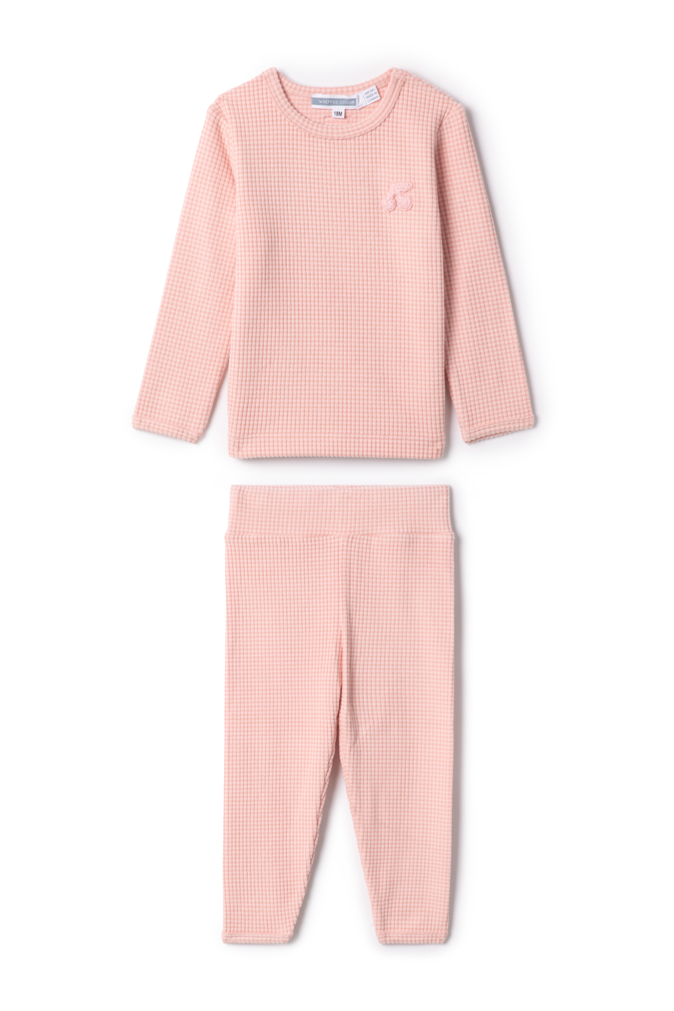 Stripped Cherry Applique Set Pink