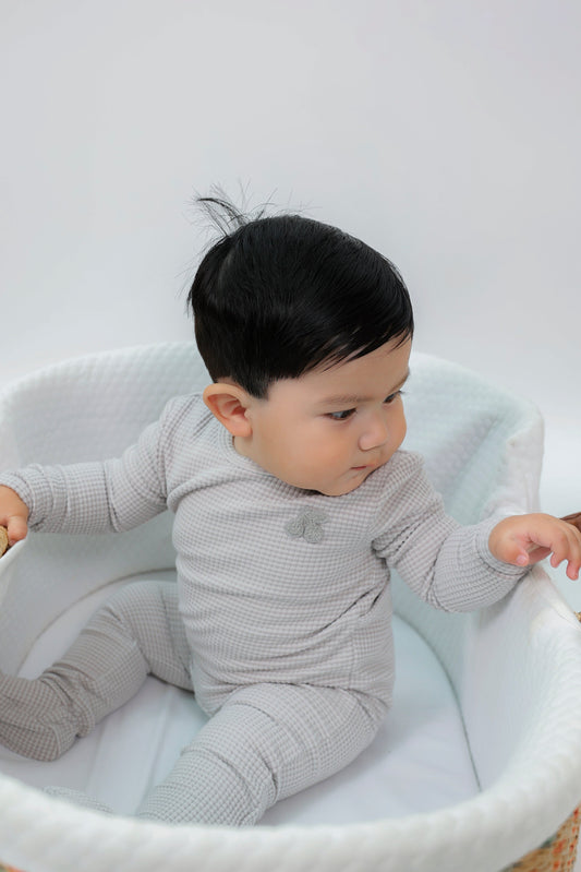 Stripped Hook Stitch Applique Onesie