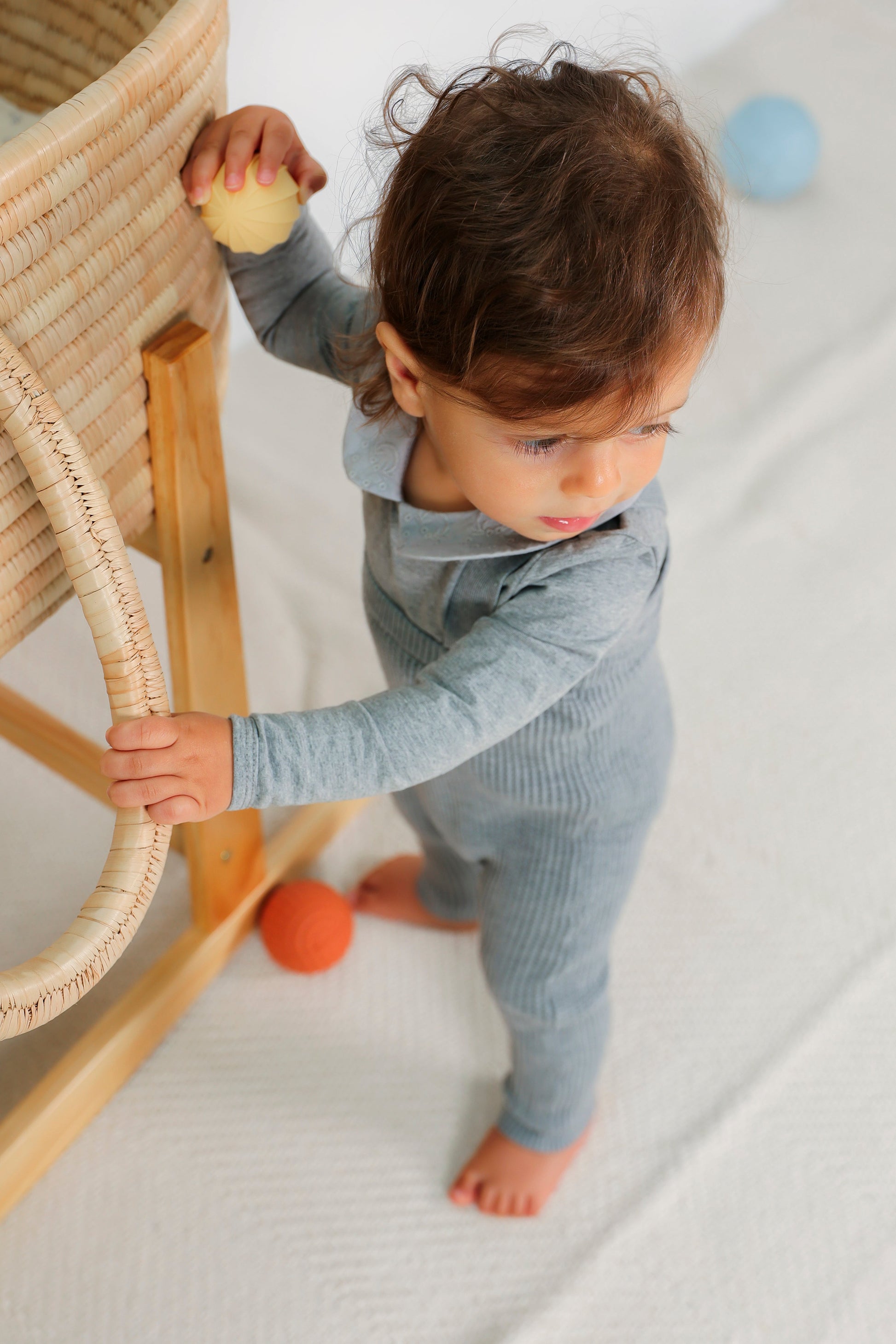 Waffle Knit Overall Set