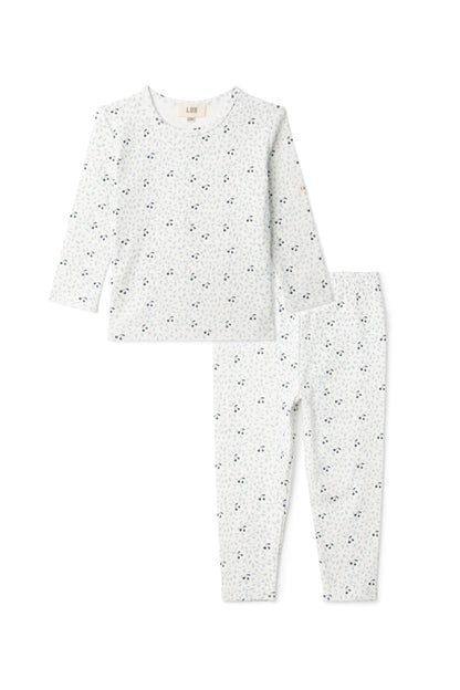 Branch and Cherry Print Set Off White Blue