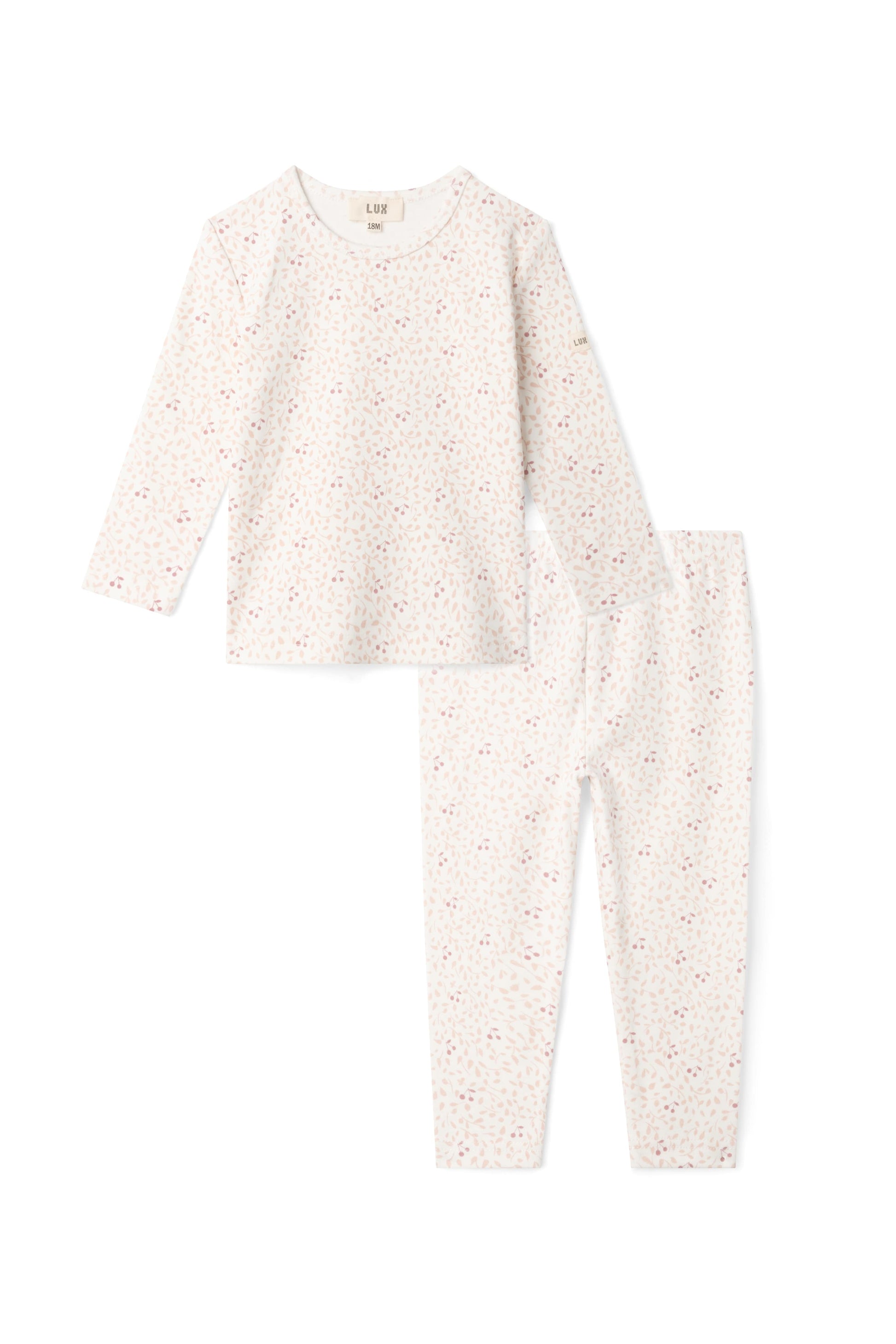 Branch and Cherry Print Set Off White Pink