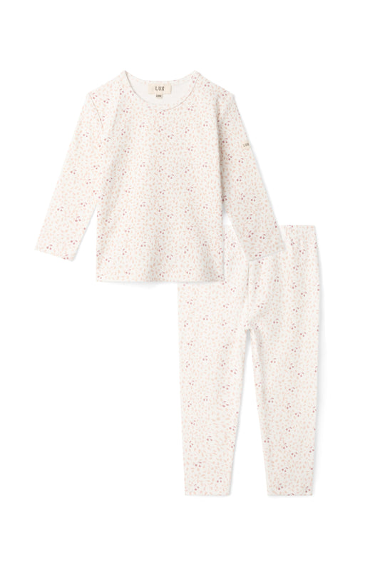 Branch and Cherry Print Set Off White Pink