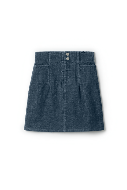 Rib Denim Skirt Dark Denim
