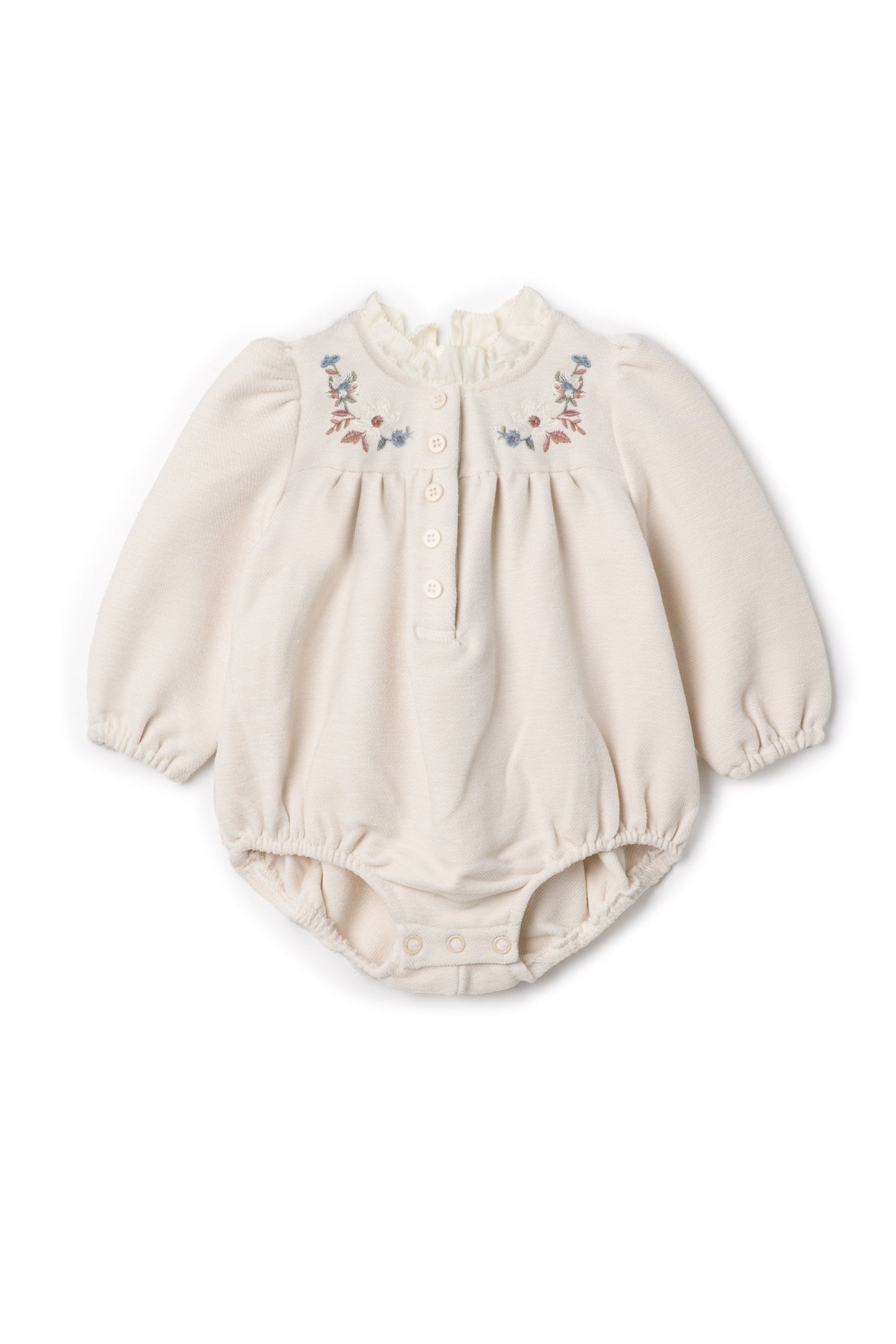 Velvet Embroidered Floral Bubble