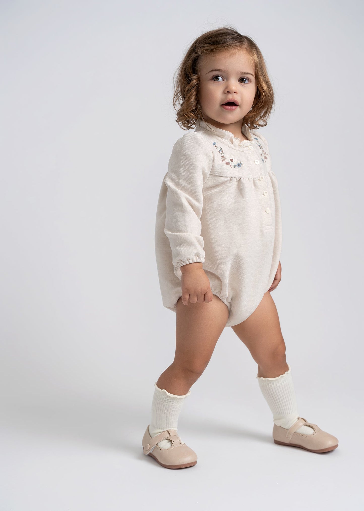 Velvet Embroidered Floral Bubble