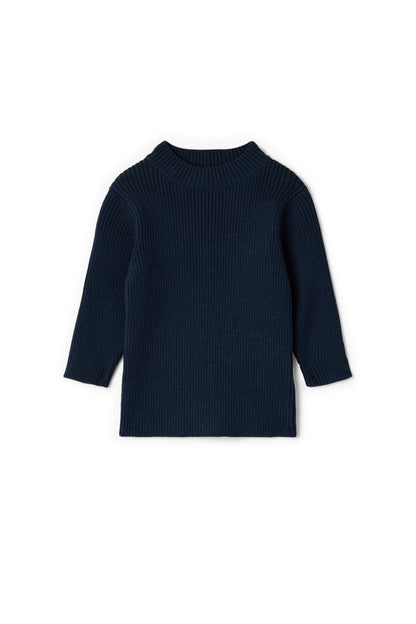 Mock Neck Top Navy