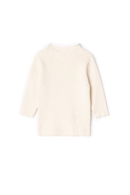 Mock Neck Top Off White